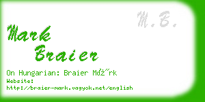 mark braier business card